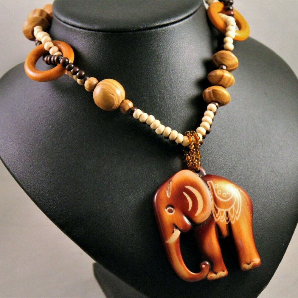 Large Elephant Statement Necklace - image 3